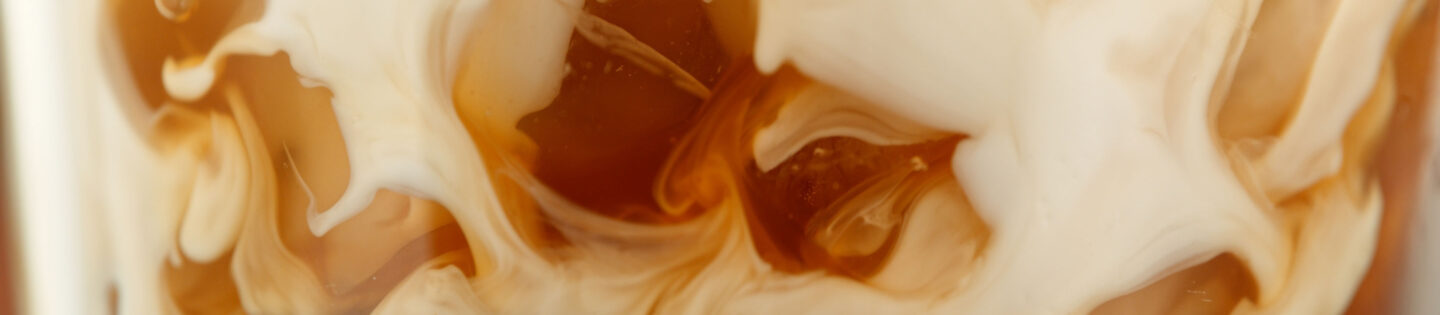 closeup of cream in cold coffee